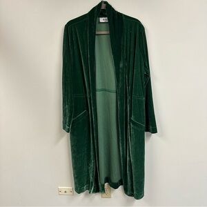 BB Dakota Deep Green Velvet Cardigan